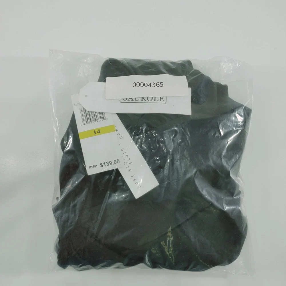 Saukole‎ Womens One Piece Swimsuit 14 Black Polyester Ruched New